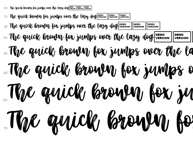 Better Together Script font waterfall